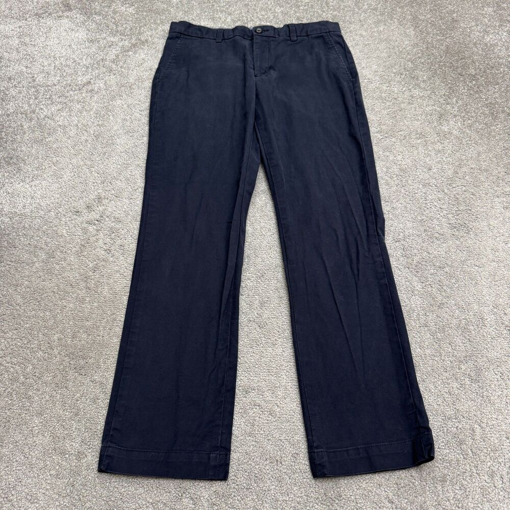 Banana Republic Aiden Chino Pants Men 32 Navy Blue Straight Leg Cotton Blend